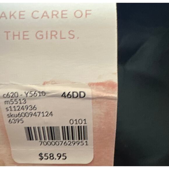 Cacique Boost Plunge Bra Black Invisible Backsmoother Size 46DD new with tags - Picture 3 of 5